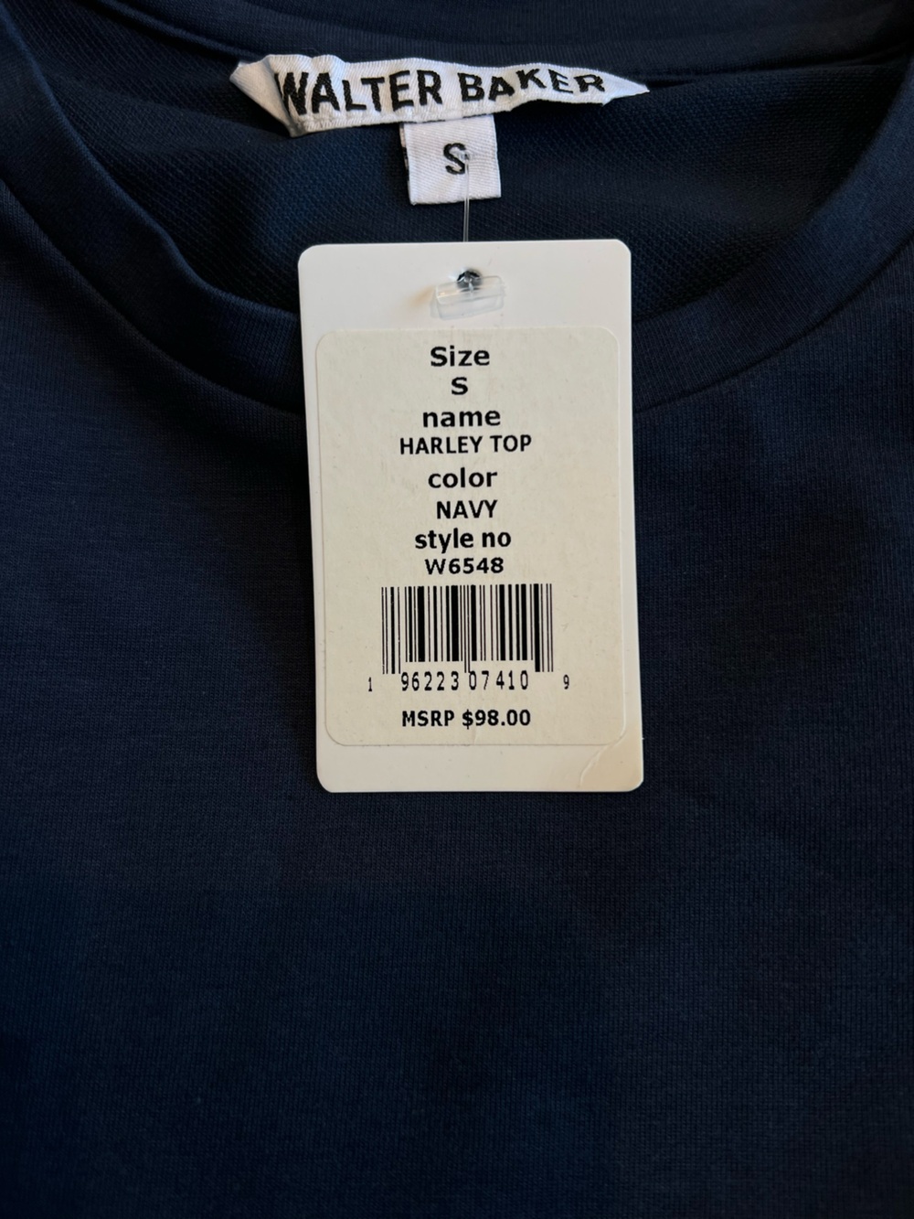 Walter Baker Short Sleeve Top Harley New Small Navy Anthropologie - Picture 9 of 11